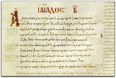 The earliest Medieval manuscript of Homer's Iliad